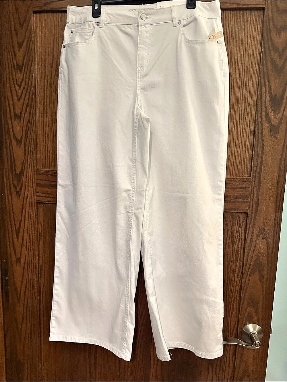 Denim 1946 Hi-Rise Wide Leg Wide Leg Jeans in White Size 16W Like New